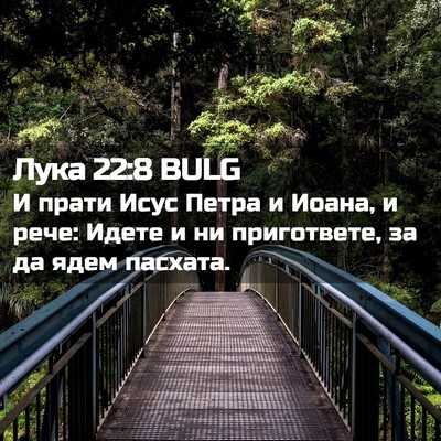 Picture 02 - Лука 22:8 BULG - И прати Исус Петра и Иоана, - Bible Verse Picture