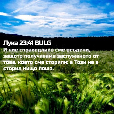 Picture 02 - Лука 23:41 BULG - И ние справедливо сме - Bible Verse Picture