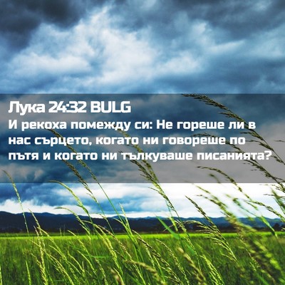 Picture 02 - Лука 24:32 BULG - И рекоха помежду си: Не - Bible Verse Picture