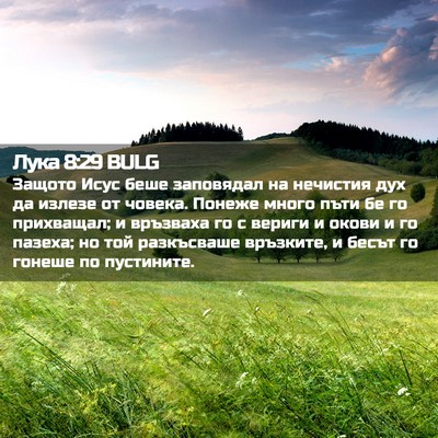 Picture 02 - Лука 8:29 BULG - Защото Исус беше заповядал - Bible Verse Picture
