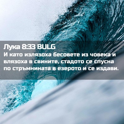 Picture 02 - Лука 8:33 BULG - И като излязоха бесовете - Bible Verse Picture
