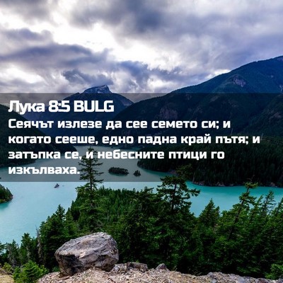 Picture 02 - Лука 8:5 BULG - Сеячът излезе да сее - Bible Verse Picture