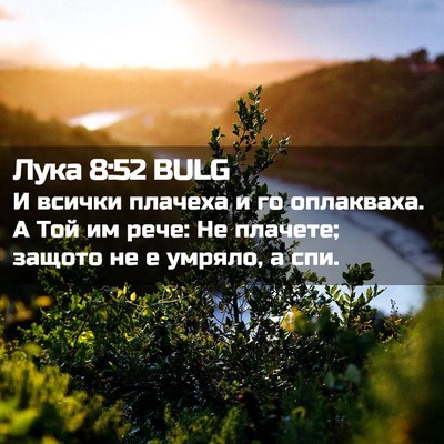 Picture 02 - Лука 8:52 BULG - И всички плачеха и го - Bible Verse Picture