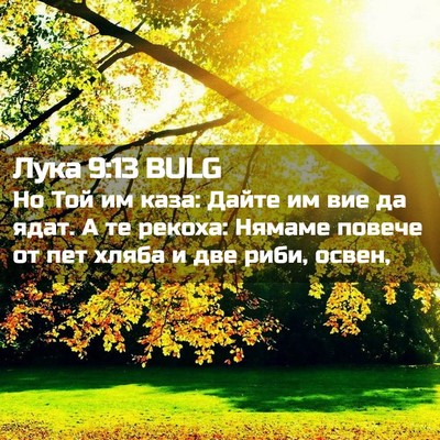 Picture 02 - Лука 9:13 BULG - Но Той им каза: Дайте им вие - Bible Verse Picture