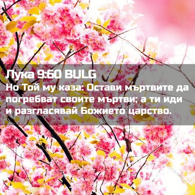 Picture 02 - Лука 9:60 BULG - Но Той му каза: Остави - Bible Verse Picture
