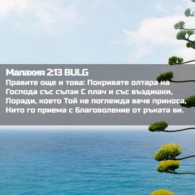 Picture 02 - Малахия 2:13 BULG - Правите още и това: - Bible Verse Picture