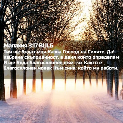 Picture 02 - Малахия 3:17 BULG - Тия ще бъдат мои Казва - Bible Verse Picture
