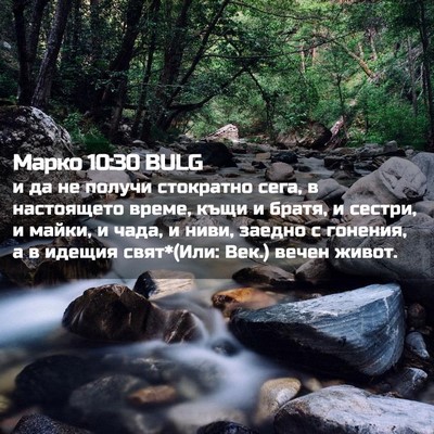 Picture 02 - Марко 10:30 BULG - и да не получи стократно - Bible Verse Picture