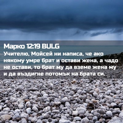 Picture 02 - Марко 12:19 BULG - Учителю, Мойсей ни написа, - Bible Verse Picture