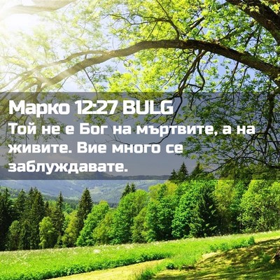 Picture 02 - Марко 12:27 BULG - Той не е Бог на мъртвите, а - Bible Verse Picture
