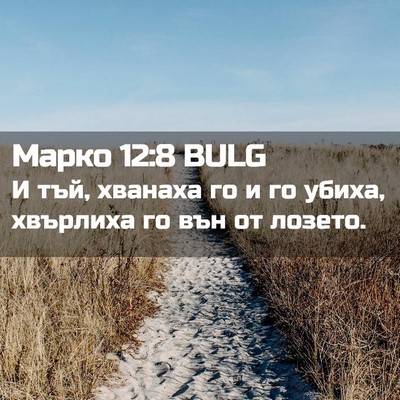 Picture 02 - Марко 12:8 BULG - И тъй, хванаха го и го - Bible Verse Picture