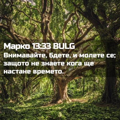 Picture 02 - Марко 13:33 BULG - Внимавайте, бдете, и молете - Bible Verse Picture