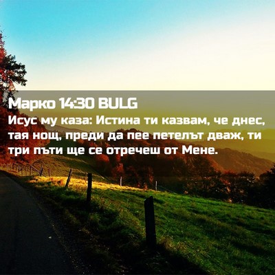 Picture 02 - Марко 14:30 BULG - Исус му каза: Истина ти - Bible Verse Picture