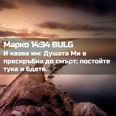 Picture 02 - Марко 14:34 BULG - И казва им: Душата Ми е - Bible Verse Picture