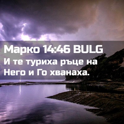 Picture 02 - Марко 14:46 BULG - И те туриха ръце на Него и - Bible Verse Picture