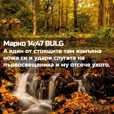 Picture 02 - Марко 14:47 BULG - А един от стоящите там - Bible Verse Picture