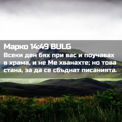 Picture 02 - Марко 14:49 BULG - Всеки ден бях при вас и - Bible Verse Picture