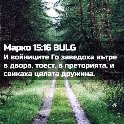Picture 02 - Марко 15:16 BULG - И войниците Го заведоха - Bible Verse Picture