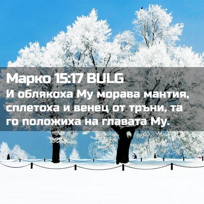 Picture 02 - Марко 15:17 BULG - И облякоха Му морава - Bible Verse Picture