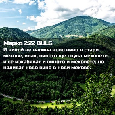 Picture 02 - Марко 2:22 BULG - И никой не налива ново вино - Bible Verse Picture