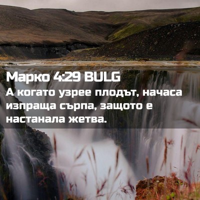 Picture 02 - Марко 4:29 BULG - А когато узрее плодът, - Bible Verse Picture