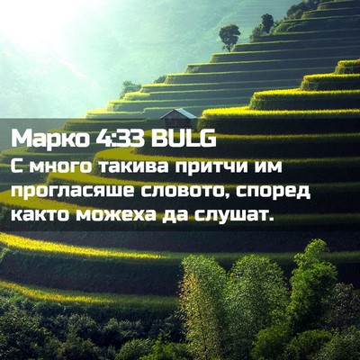 Picture 02 - Марко 4:33 BULG - С много такива притчи им - Bible Verse Picture