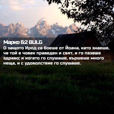 Picture 02 - Марко 6:2 BULG - О защото Ирод се боеше от - Bible Verse Picture