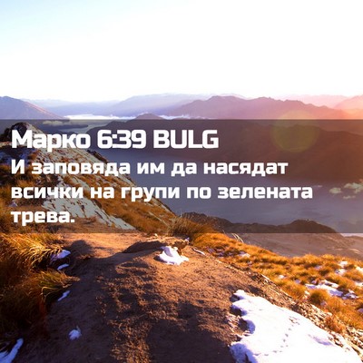 Picture 02 - Марко 6:39 BULG - И заповяда им да насядат - Bible Verse Picture