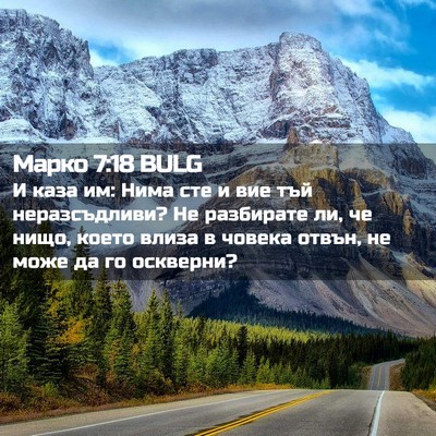 Picture 02 - Марко 7:18 BULG - И каза им: Нима сте и вие - Bible Verse Picture