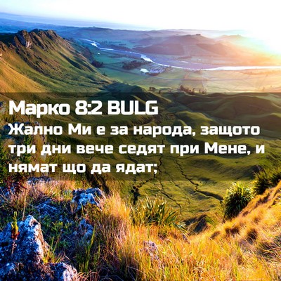 Picture 02 - Марко 8:2 BULG - Жално Ми е за народа, - Bible Verse Picture