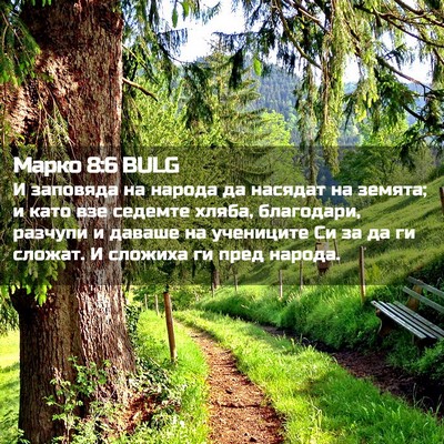 Picture 02 - Марко 8:6 BULG - И заповяда на народа да - Bible Verse Picture