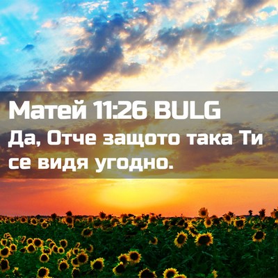 Picture 02 - Матей 11:26 BULG - Да, Отче защото така Ти се - Bible Verse Picture