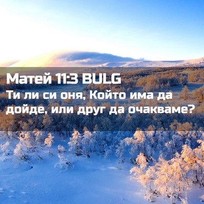 Picture 02 - Матей 11:3 BULG - Ти ли си оня, Който има да - Bible Verse Picture