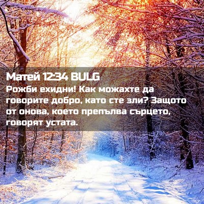 Picture 02 - Матей 12:34 BULG - Рожби ехидни! Как можахте - Bible Verse Picture