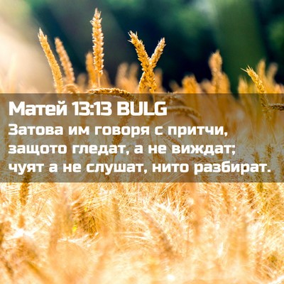 Picture 02 - Матей 13:13 BULG - Затова им говоря с притчи, - Bible Verse Picture