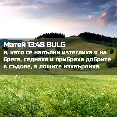 Picture 02 - Матей 13:48 BULG - и, като се напълни - Bible Verse Picture