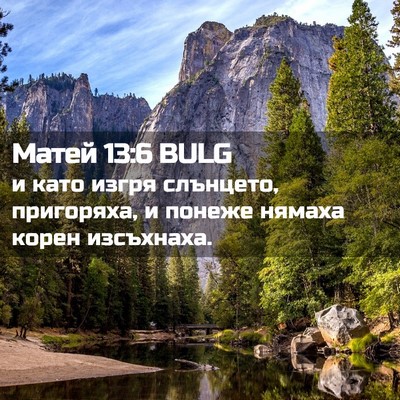 Picture 02 - Матей 13:6 BULG - и като изгря слънцето, - Bible Verse Picture