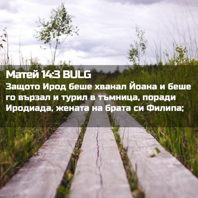 Picture 02 - Матей 14:3 BULG - Защото Ирод беше хванал - Bible Verse Picture