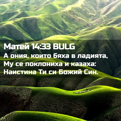 Picture 02 - Матей 14:33 BULG - А ония, които бяха в - Bible Verse Picture