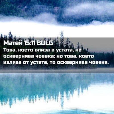 Picture 02 - Матей 15:11 BULG - Това, което влиза в устата, - Bible Verse Picture