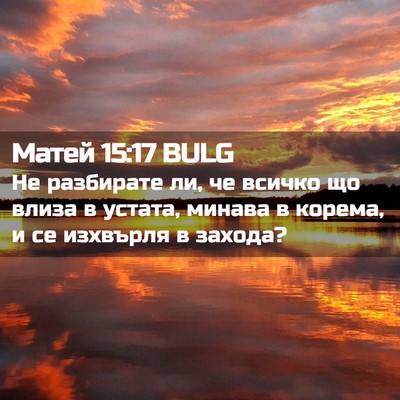 Picture 02 - Матей 15:17 BULG - Не разбирате ли, че всичко - Bible Verse Picture