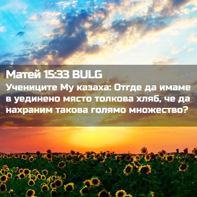Picture 02 - Матей 15:33 BULG - Учениците Му казаха: Отгде - Bible Verse Picture