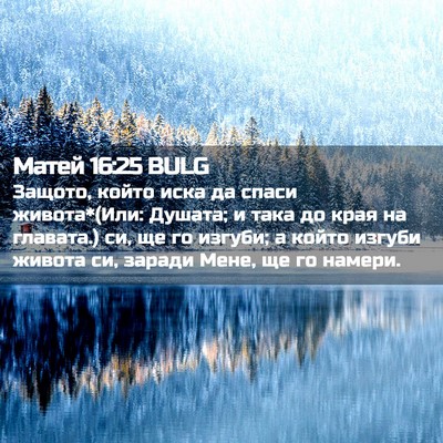 Picture 02 - Матей 16:25 BULG - Защото, който иска да спаси - Bible Verse Picture