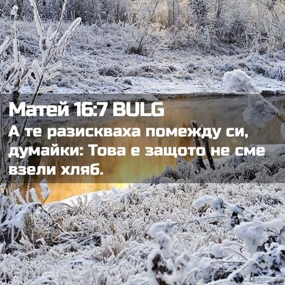 Picture 02 - Матей 16:7 BULG - А те разискваха помежду си, - Bible Verse Picture