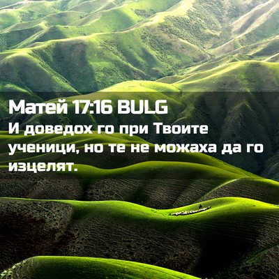 Picture 02 - Матей 17:16 BULG - И доведох го при Твоите - Bible Verse Picture