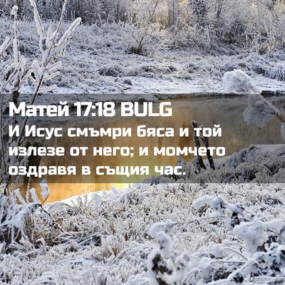 Picture 02 - Матей 17:18 BULG - И Исус смъмри бяса и той - Bible Verse Picture