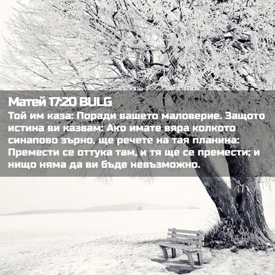Picture 02 - Матей 17:20 BULG - Той им каза: Поради вашето - Bible Verse Picture