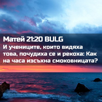 Picture 02 - Матей 21:20 BULG - И учениците, които видяха - Bible Verse Picture