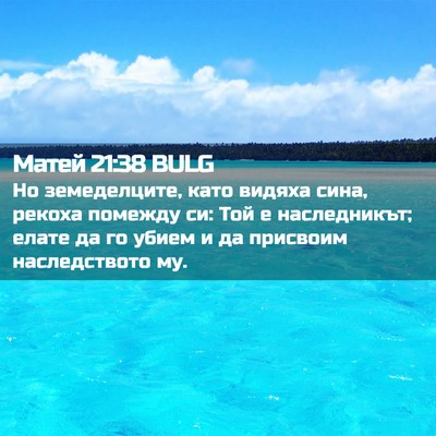 Picture 02 - Матей 21:38 BULG - Но земеделците, като - Bible Verse Picture