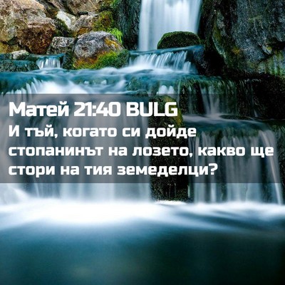 Picture 02 - Матей 21:40 BULG - И тъй, когато си дойде - Bible Verse Picture